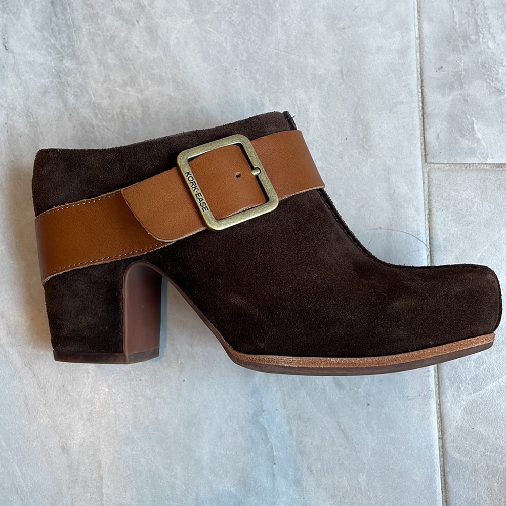 Kork-Ease Brown covered platform clog